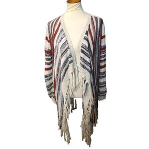 Signature Studio long line asymmetrical fringed ranch  western southwestern open